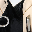 Salvatore Ferragamo Gancini Hand Bag Leather 2way Beige Silver Auth BA12510-19