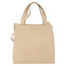 Salvatore Ferragamo Gancini Hand Bag Leather 2way Beige Silver Auth BA12510-2
