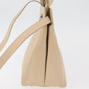 Salvatore Ferragamo Gancini Hand Bag Leather 2way Beige Silver Auth BA12510-3