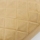 CHANEL Matelasse Hand Bag Lamb Skin Beige CC Auth BA12511-14