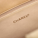 CHANEL Matelasse Hand Bag Lamb Skin Beige CC Auth BA12511-17
