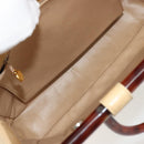 CHANEL Matelasse Hand Bag Lamb Skin Beige CC Auth BA12511-18
