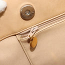CHANEL Matelasse Hand Bag Lamb Skin Beige CC Auth BA12511-21