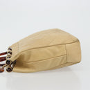 CHANEL Matelasse Hand Bag Lamb Skin Beige CC Auth BA12511-5