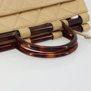 CHANEL Matelasse Hand Bag Lamb Skin Beige CC Auth BA12511-7