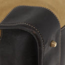 LOEWE Anagram Hand Bag Suede Beige Gold Auth BA12513A-9
