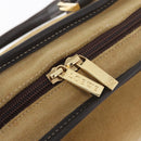 LOEWE Anagram Hand Bag Suede Beige Gold Auth BA12513A-10