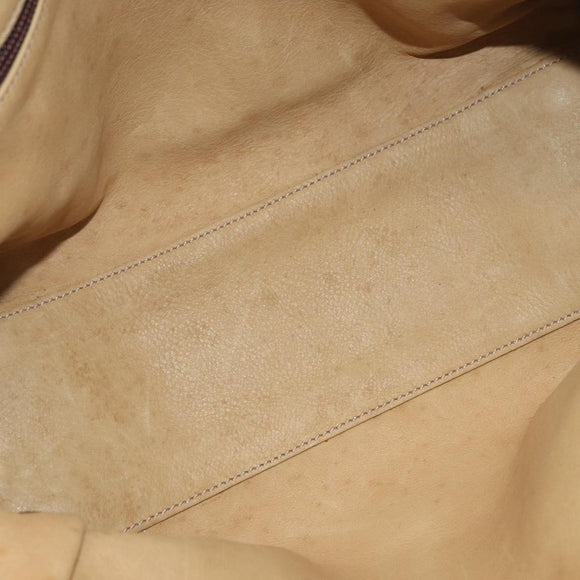 LOEWE Anagram Hand Bag Suede Beige Gold Auth BA12513A
