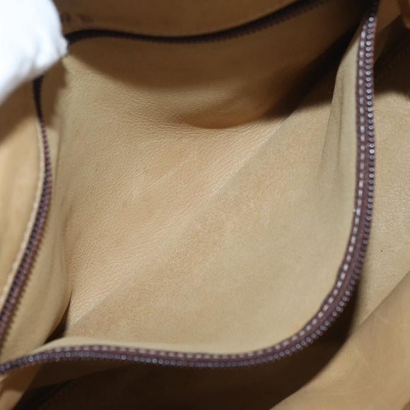LOEWE Anagram Hand Bag Suede Beige Gold Auth BA12513A