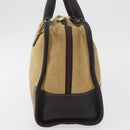 LOEWE Anagram Hand Bag Suede Beige Gold Auth BA12513A-3