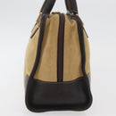 LOEWE Anagram Hand Bag Suede Beige Gold Auth BA12513A-4