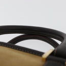 LOEWE Anagram Hand Bag Suede Beige Gold Auth BA12513A-8