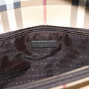 BURBERRY Nova Check Hand Bag PVC Beige Gold Auth BA12514A-16