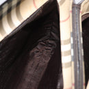 BURBERRY Nova Check Hand Bag PVC Beige Gold Auth BA12514A-18