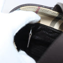 BURBERRY Nova Check Hand Bag PVC Beige Gold Auth BA12514A-25
