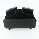 GUCCI Bamboo Backpack Suede Leather Black Gold Auth BA12515-11