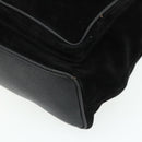 GUCCI Bamboo Backpack Suede Leather Black Gold Auth BA12515-12