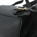GUCCI Bamboo Backpack Suede Leather Black Gold Auth BA12515-14
