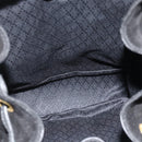 GUCCI Bamboo Backpack Suede Leather Black Gold Auth BA12515-19