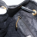GUCCI Bamboo Backpack Suede Leather Black Gold Auth BA12515-22