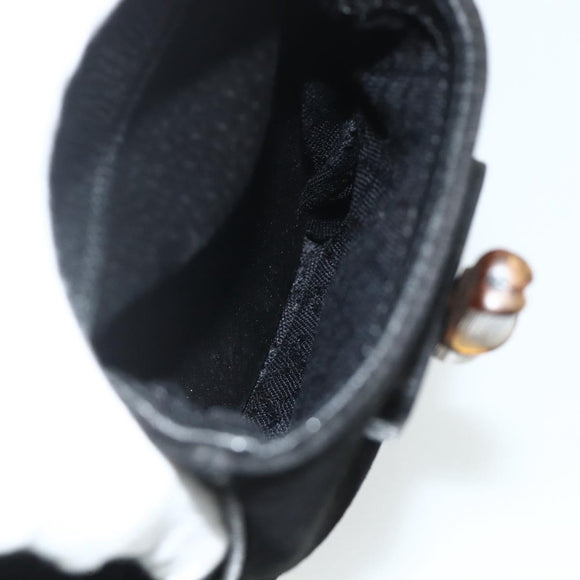 GUCCI Bamboo Backpack Suede Leather Black Gold Auth BA12515