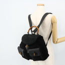 GUCCI Bamboo Backpack Suede Leather Black Gold Auth BA12515-26