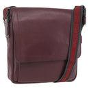 Salvatore Ferragamo Shoulder Bag Leather Bordeaux Silver Auth BA12518-1