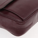 Salvatore Ferragamo Shoulder Bag Leather Bordeaux Silver Auth BA12518-10