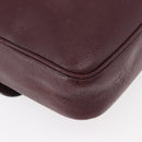 Salvatore Ferragamo Shoulder Bag Leather Bordeaux Silver Auth BA12518-12