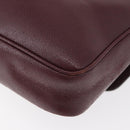 Salvatore Ferragamo Shoulder Bag Leather Bordeaux Silver Auth BA12518-13