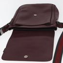Salvatore Ferragamo Shoulder Bag Leather Bordeaux Silver Auth BA12518-14