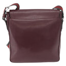 Salvatore Ferragamo Shoulder Bag Leather Bordeaux Silver Auth BA12518-3