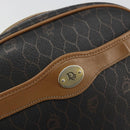 Christian Dior Honeycomb Canvas Shoulder Bag PVC Black Gold Auth BA12519-14
