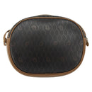Christian Dior Honeycomb Canvas Shoulder Bag PVC Black Gold Auth BA12519-3