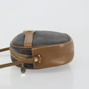 Christian Dior Honeycomb Canvas Shoulder Bag PVC Black Gold Auth BA12519-5