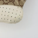 GUCCI GG Canvas Shoulder Bag Beige Silver 145857 Auth BA12521-10