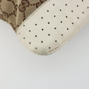 GUCCI GG Canvas Shoulder Bag Beige Silver 145857 Auth BA12521-11