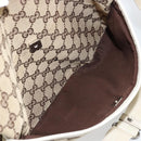 GUCCI GG Canvas Shoulder Bag Beige Silver 145857 Auth BA12521-21