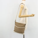 GUCCI GG Canvas Shoulder Bag Beige Silver 145857 Auth BA12521-23
