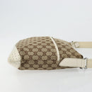 GUCCI GG Canvas Shoulder Bag Beige Silver 145857 Auth BA12521-4