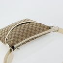 GUCCI GG Canvas Shoulder Bag Beige Silver 145857 Auth BA12521-6