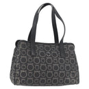 Salvatore Ferragamo Gancini Hand Bag PVC Leather Black Silver Auth BA12524-1