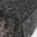 Salvatore Ferragamo Gancini Hand Bag PVC Leather Black Silver Auth BA12524-16