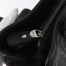 Salvatore Ferragamo Gancini Hand Bag PVC Leather Black Silver Auth BA12524-10