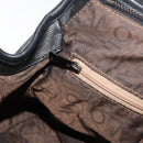 Salvatore Ferragamo Gancini Hand Bag PVC Leather Black Silver Auth BA12524-22