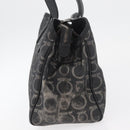 Salvatore Ferragamo Gancini Hand Bag PVC Leather Black Silver Auth BA12524-4