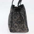Salvatore Ferragamo Gancini Hand Bag PVC Leather Black Silver Auth BA12524-5
