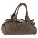 Chloe Paddington Hand Bag Leather Gold Silver Auth BA12531A-1