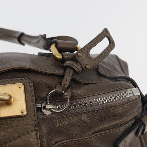 Chloe Paddington Hand Bag Leather Gold Silver Auth BA12531A