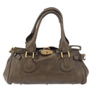 Chloe Paddington Hand Bag Leather Gold Silver Auth BA12531A-2